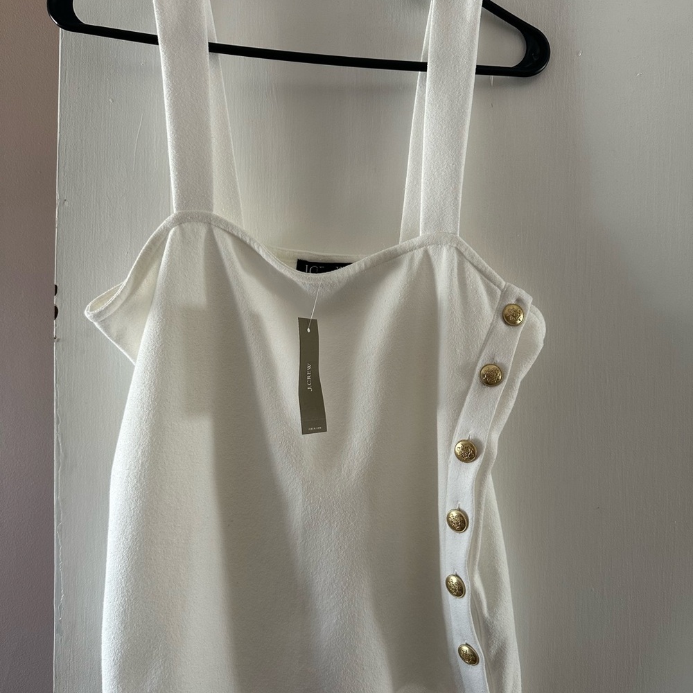 White Top with Gold Button Accents